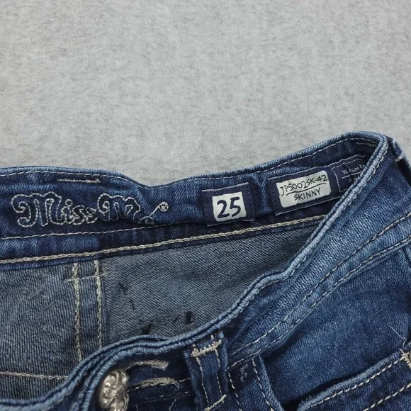Miss Me Jeans Women's 25 Skinny Low Rise Med wash JP50025k-42 - Picture 6 of 12